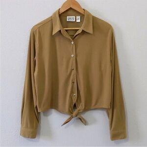 Chico's Button-down Tie-Waist
Top, Tan.